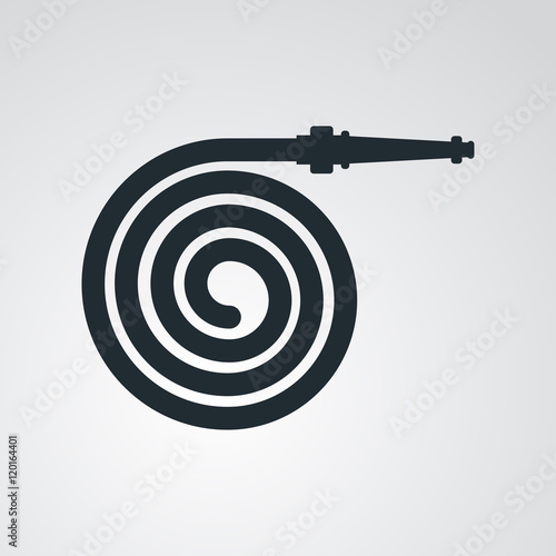 Icono plano manguera espiral en fondo degradado