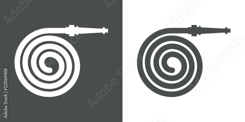 Icono plano manguera espiral gris