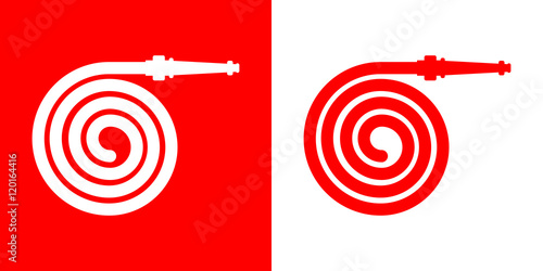 Icono plano manguera espiral rojo