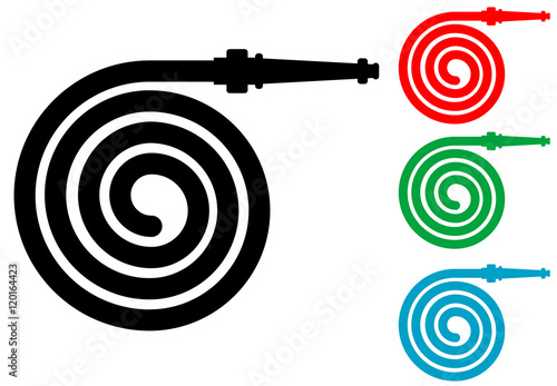 Icono plano manguera espiral varios colores photo