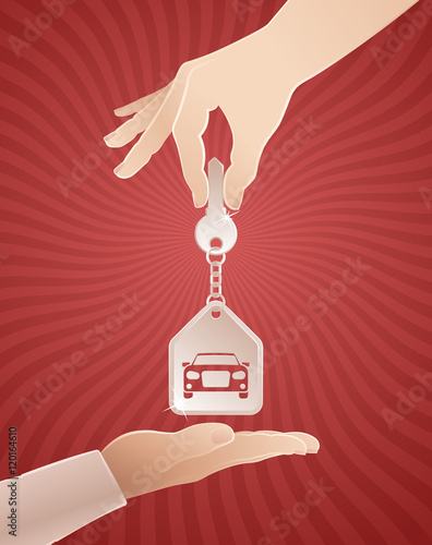 Carsharing. Illustration on the theme of service to share using of automobiles.