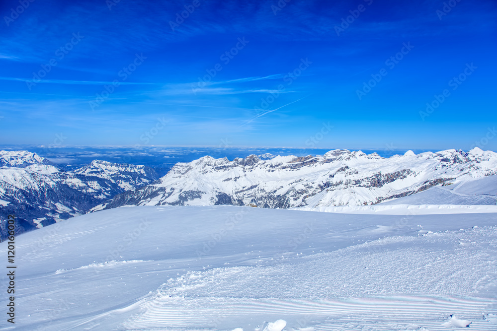 Alps, view from the top of Mt. Titlis in Switzerland