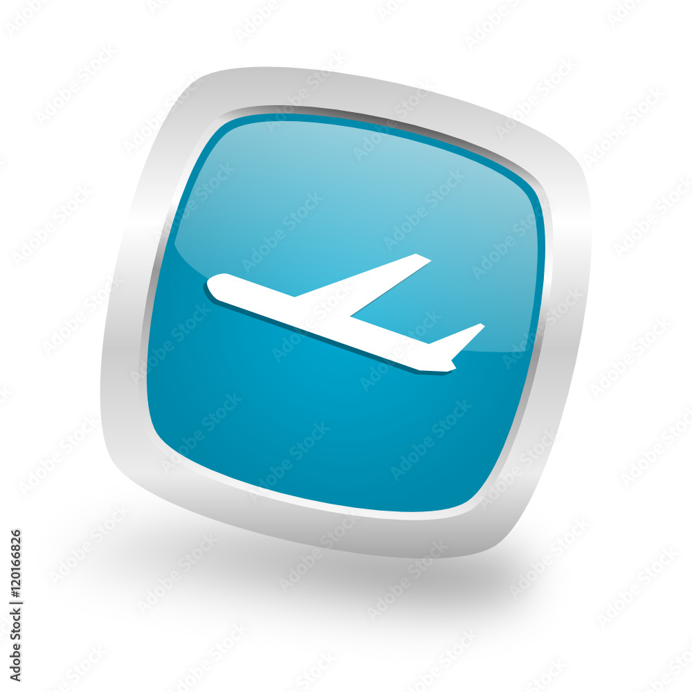 Modern design square blue plane vector icon Modern design square blue plane vector icon