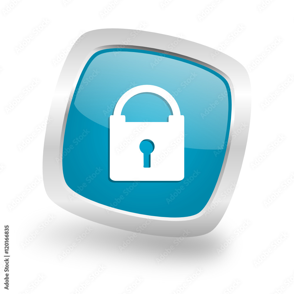 Modern design square blue padlock vector icon Modern design square blue padlock vector icon