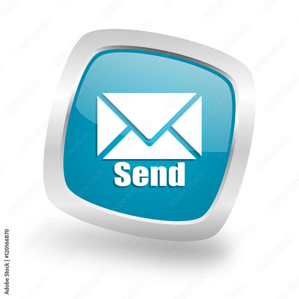 Modern design square blue email vector icon Modern design square blue email vector icon