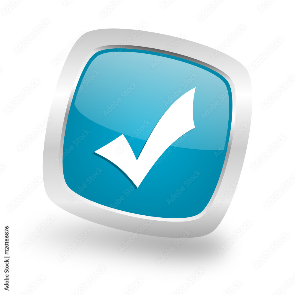 Modern design square blue check vector icon Modern design square blue check vector icon