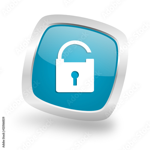 Modern design square blue padlock vector icon