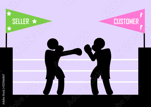 seller versus customer; icon
 