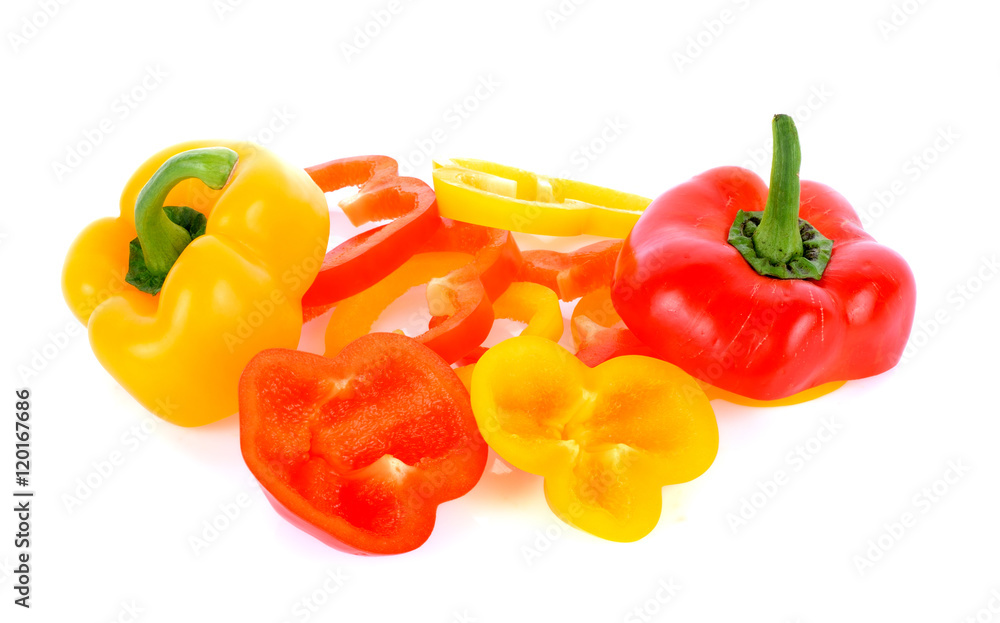 bell pepper slice on white background bell pepper slice on white background