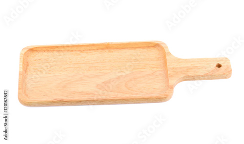 wood plate on white background