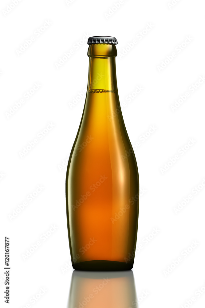 Bottle of beer or cider isolated on white background Bottle of beer or cider isolated on white background