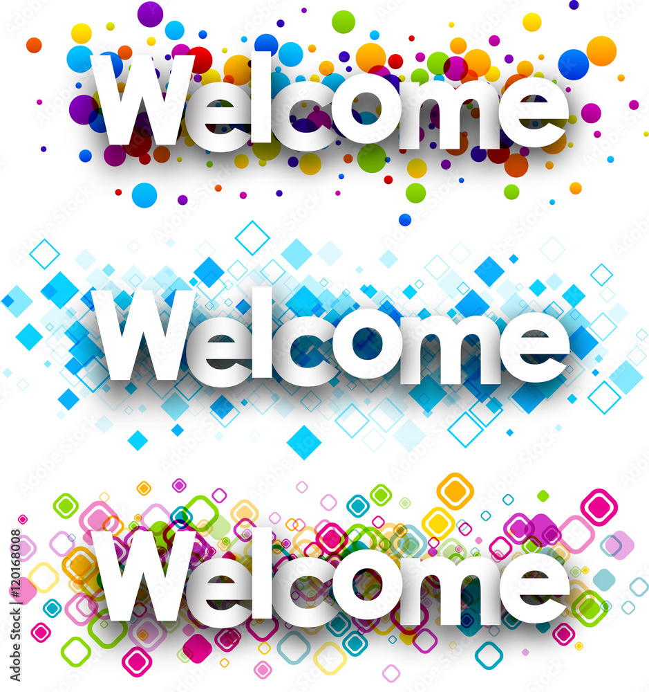 Welcome color banners. Welcome color banners.