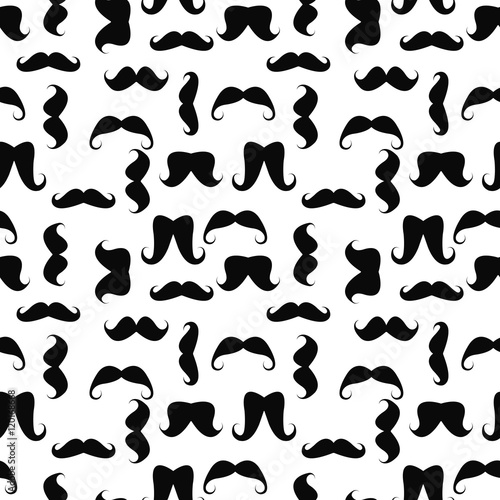 Hipster seamless pattern with mustaches
