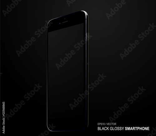 vector black glossy smartphone