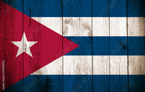 Wooden Flag of Cuba