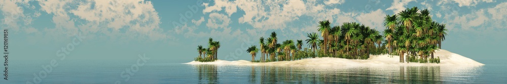 panoramic seascape. Panorama of a tropical island in the ocean.
panoramic seascape. Panorama of a tropical island in the ocean.