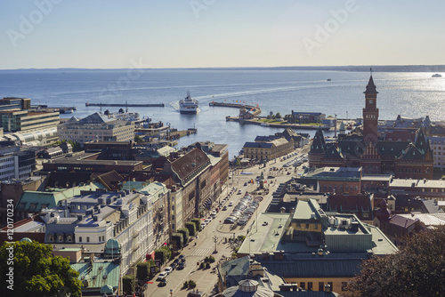 Quadro em tela Aerial view of the beautiful Helsingborg