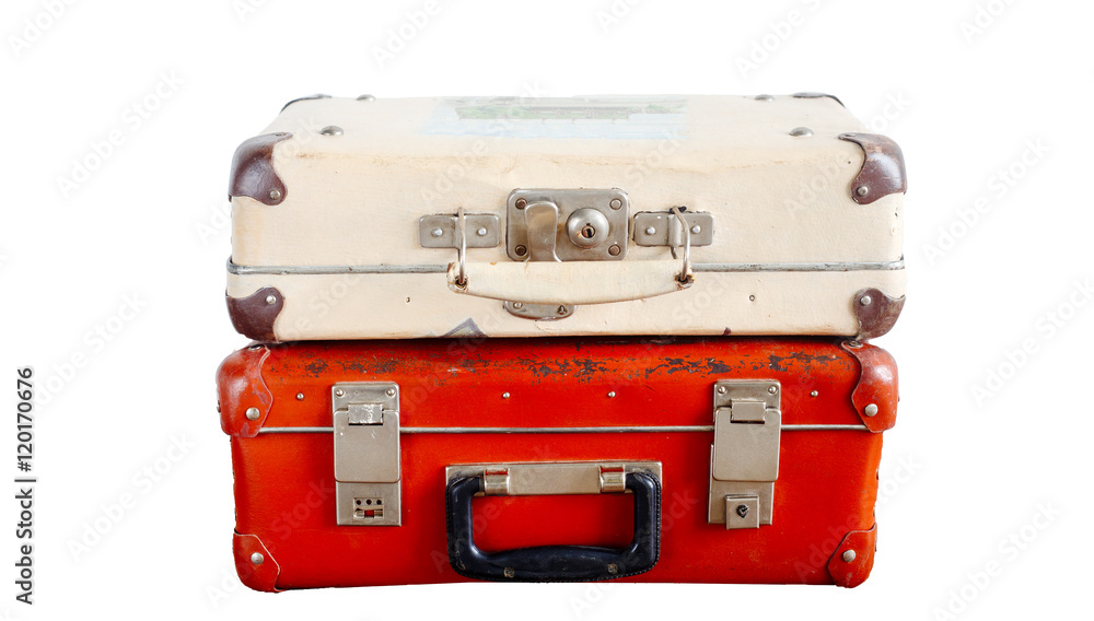 old suitcases isolated old suitcases isolated