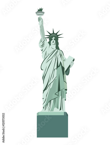 statue liberty monument isolated vector illustration design