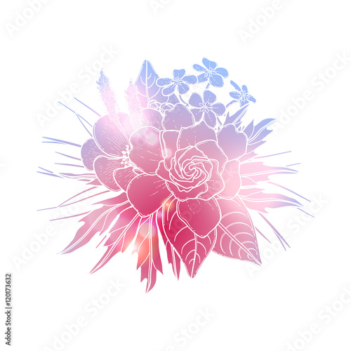 Graphic floral vignette