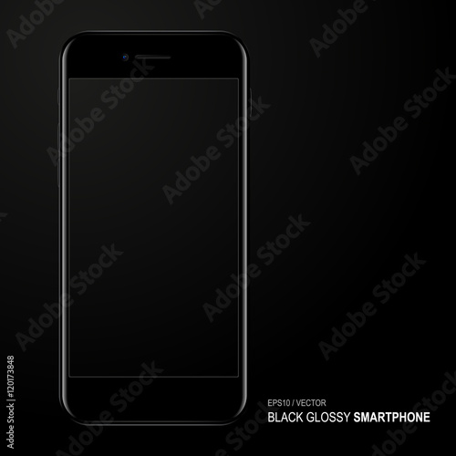 vector black glossy smartphone