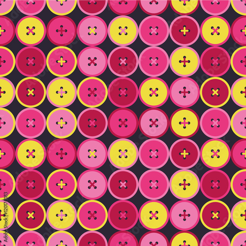Seamless vector decorative background with buttons. Print. Cloth design  wallpaper.