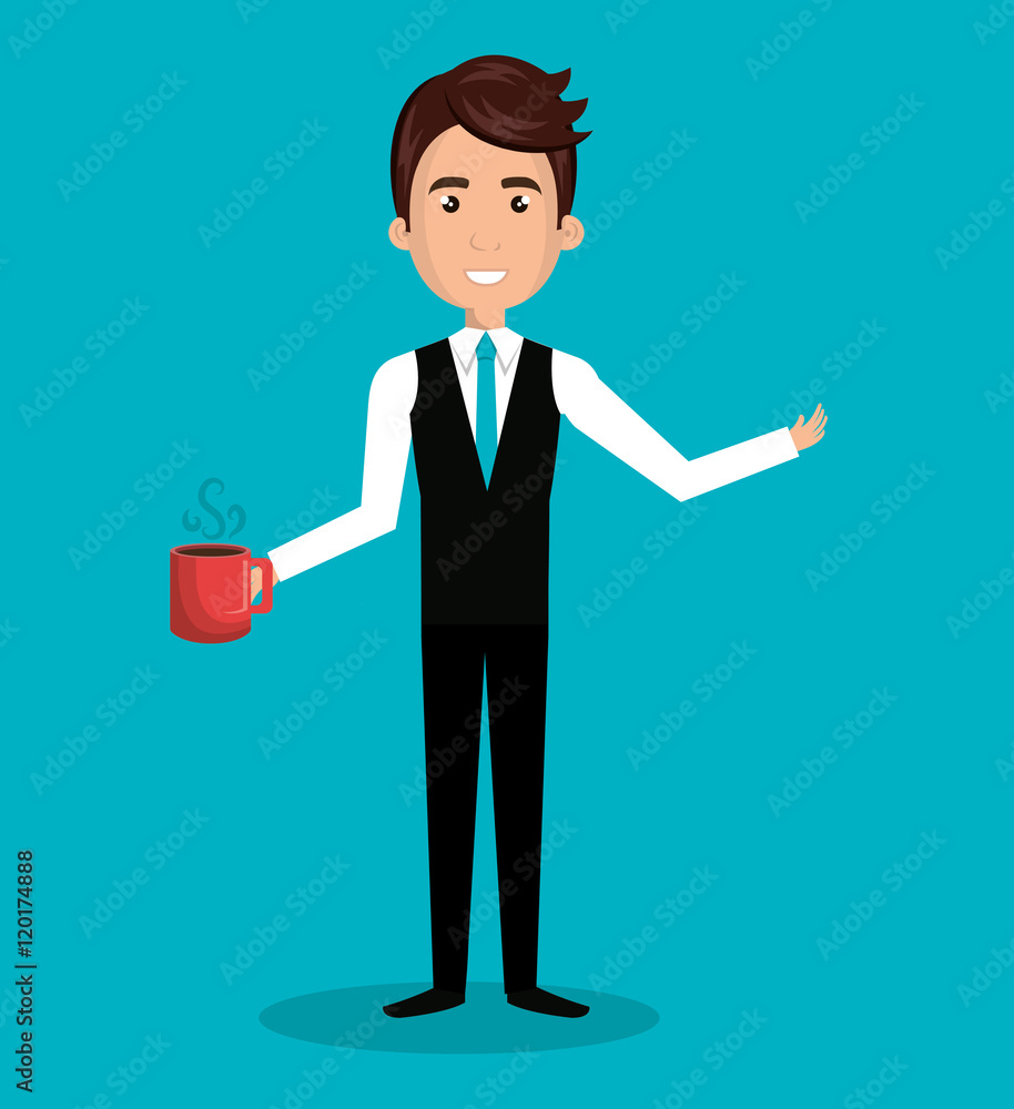 man cartoon holding cup coffee isolated vector illustration eps 10 man cartoon holding cup coffee isolated vector illustration eps 10