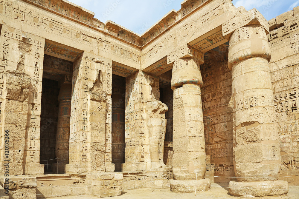 Osiris Pillars Medinat Habu Temple Luxor Egypt