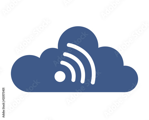 cloud computing with wifi icon vector illustration design