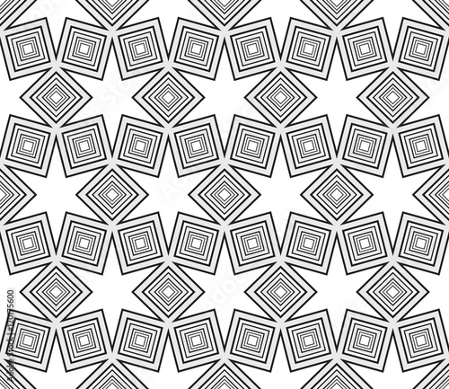 geometrical pattern of stars. Seamless vector illustration. black and white color