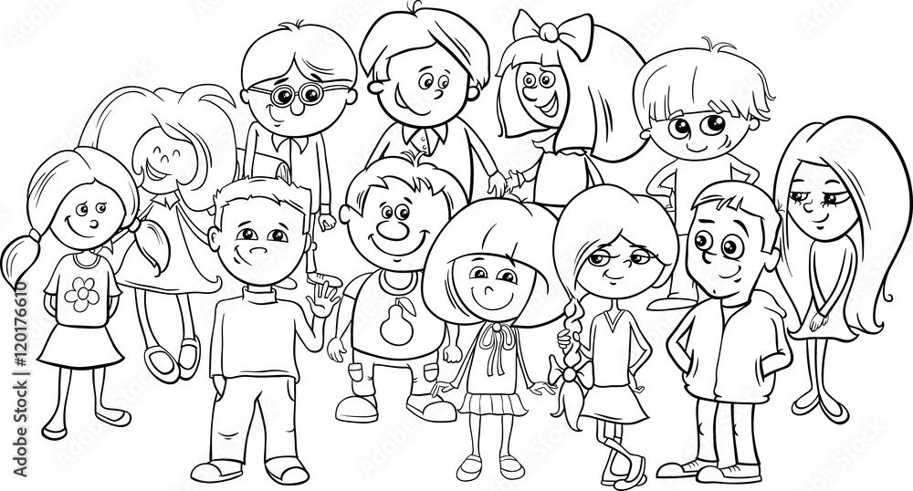 school kids coloring page school kids coloring page