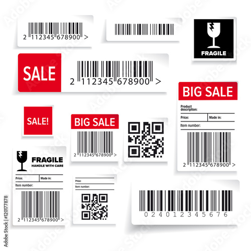 Barcode Packaging Labels or stickers vector