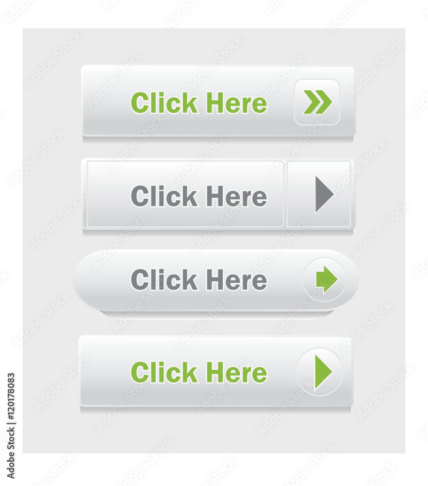 Click here. Set of vector web interface buttons. Shapes and styles variations. Click here. Set of vector web interface buttons. Shapes and styles variations.