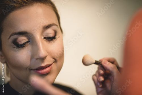 Bride satisfied with her  makeup