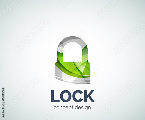 Lock logo business branding icon, created with color overlapping elements photo