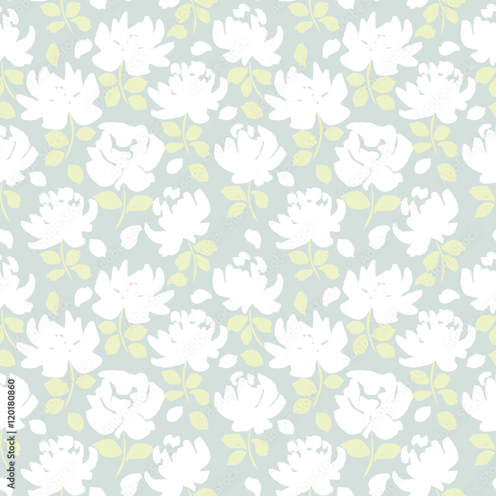 flowers and dots seamless pattern. floral vector background
