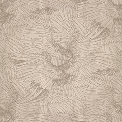 Fototapete Ethno-Muster Grafisches Flügelmuster in Schwarz  © Ekaterina Glazkova