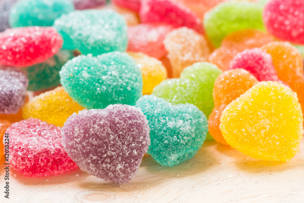 Colorful sugary candy heart shape background Colorful sugary candy heart shape background