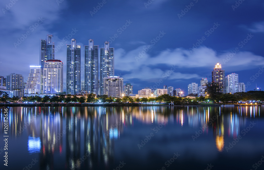 cityscape at Benchakitti Park,Thailand