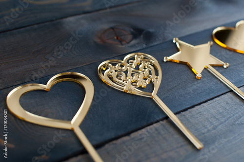 Photography Set of gold acrylic topper for cupcakes and cakes