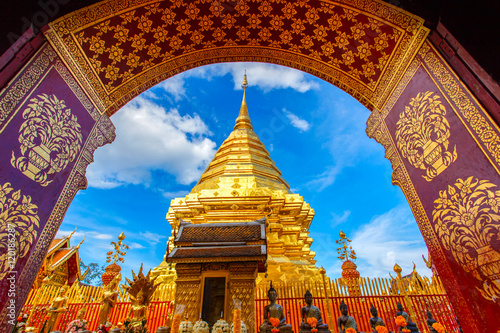 Wat Phra That Doi Suthep is tourist attraction of Chiang Mai, Thailand photo