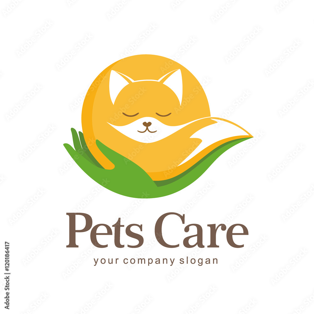 Fototapeta premium Pets care vector logo template