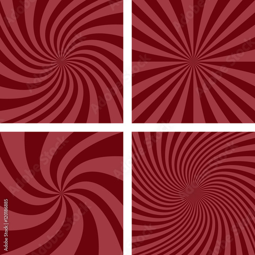 Maroon spiral background set
