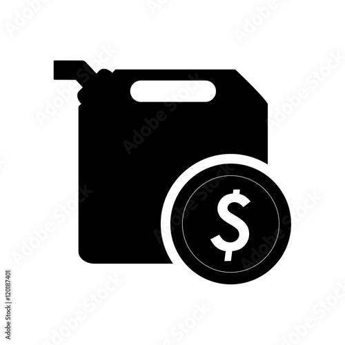 flat design fuel canister and coin icon vector illustration