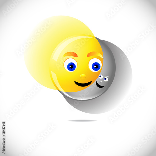 Logo design sun and moon, eps10 vector