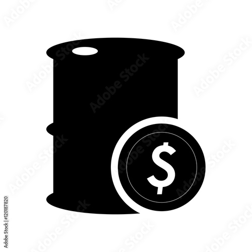 flat design oil barrel and icon vector illustration