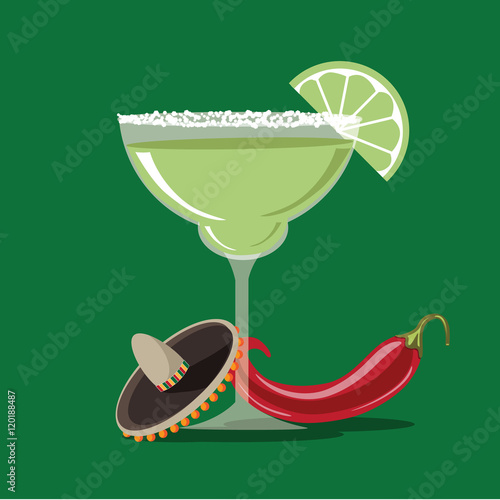 Margarita flat design icon. EPS 10 vector.