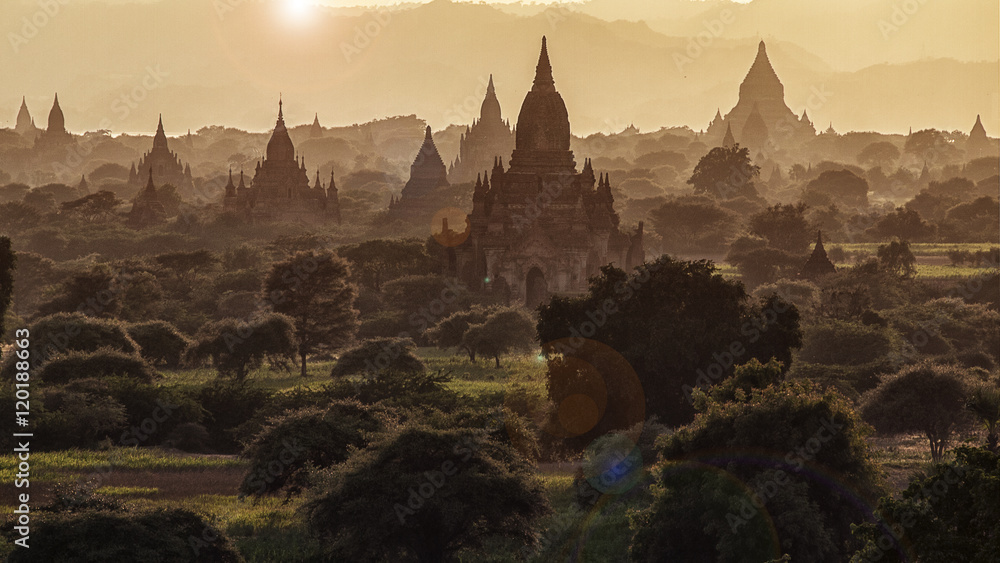 Bagan at sunset, Myanmar