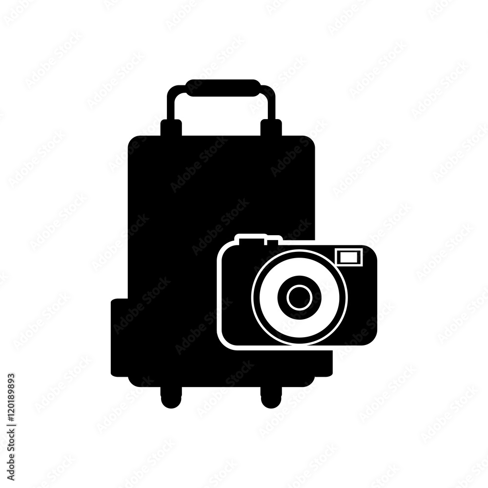 flat design travel suitcase and camera icon vector illustration flat design travel suitcase and camera icon vector illustration