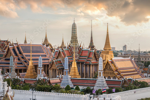 Grand palace at twilight in Bangkok, Thailand